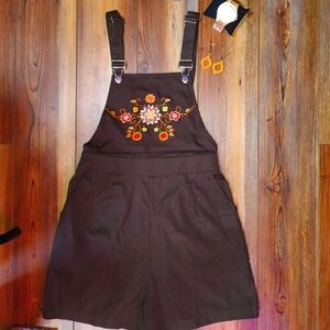 Embroidered Brown Women's Shorts